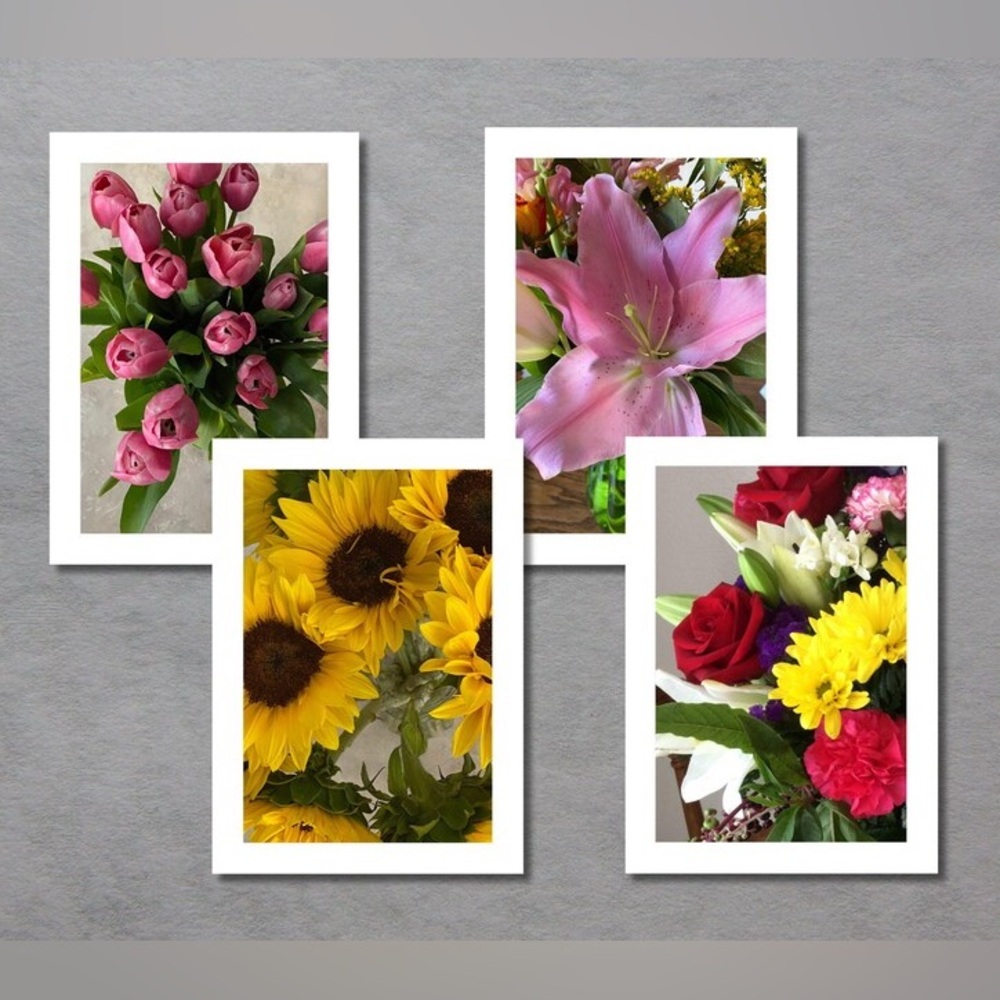 Beautiful 4 piece set of 5" x 7" greeting cards